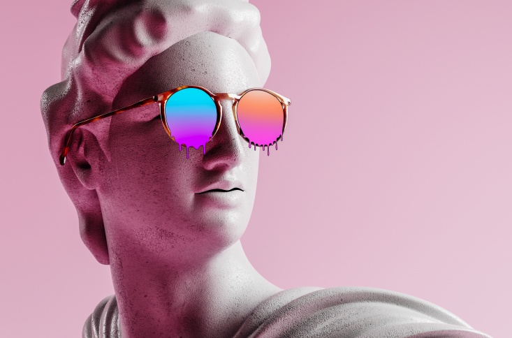 Classic statue with sunglasses