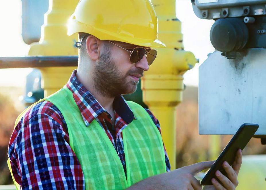 Engineer checking fuel supply systems. Concept of industry
