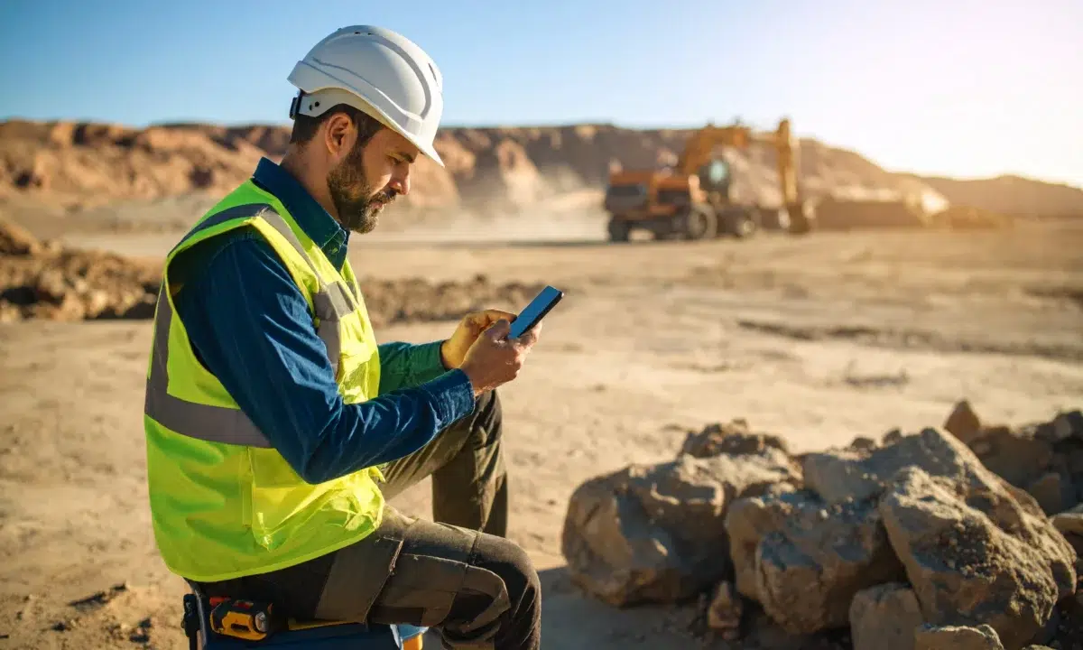 Site manager observing a construction crew on a high-rise project in daylight.