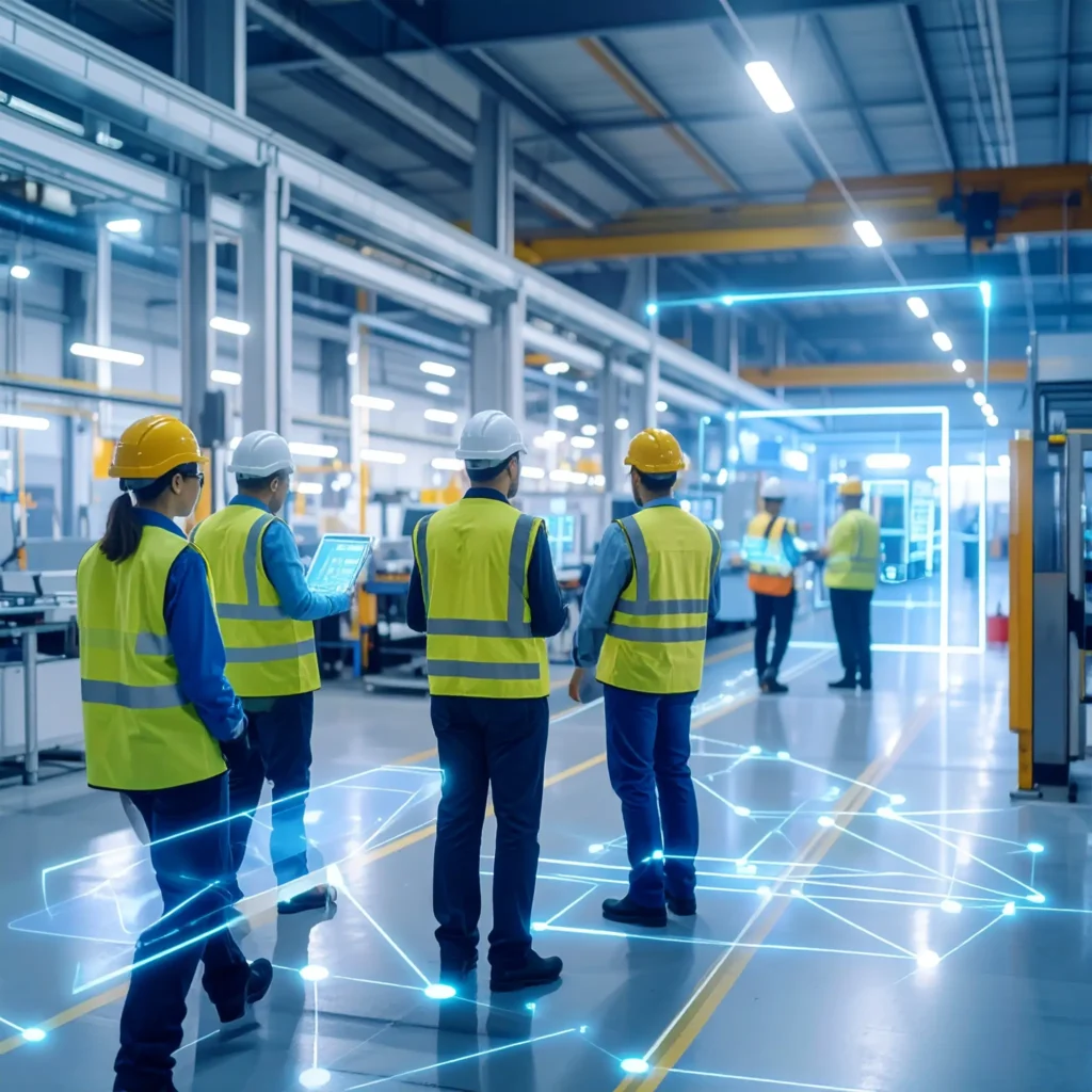 Team managing onboarding tasks through digital interfaces, showcasing safe, efficient onboarding powered by automation and mobile-first technology.