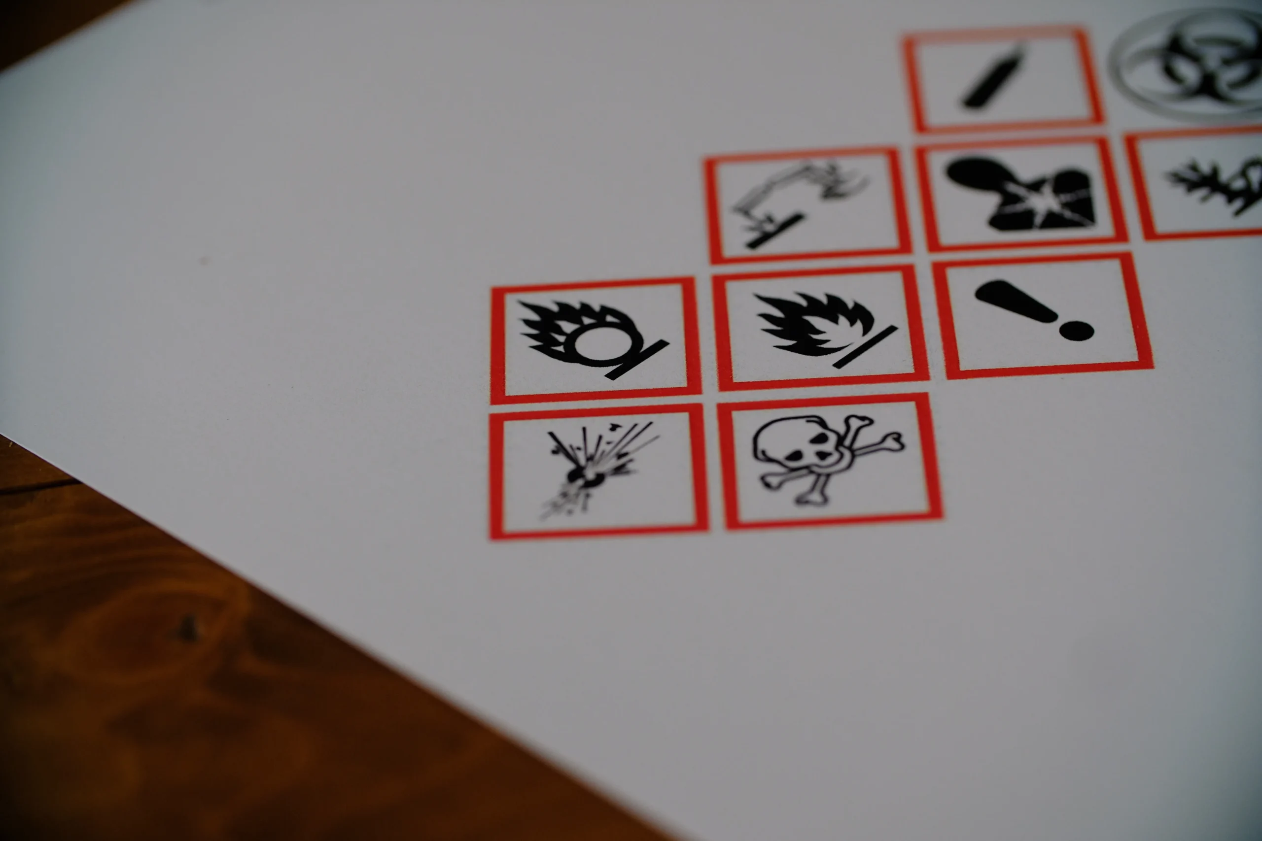 WHMIS pictogram chart showing hazard symbols used for hazardous product classification​.