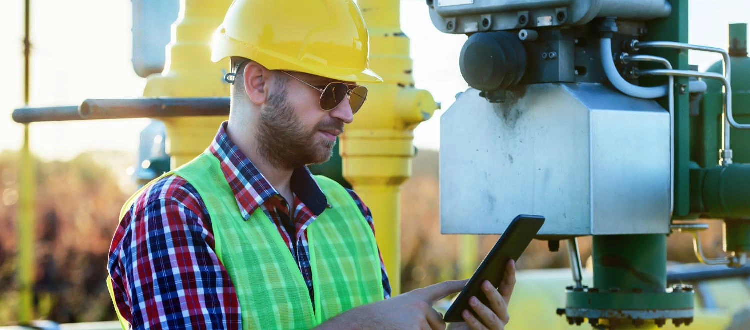 Engineer make inspection on the fuel supply systems. Concept of industry