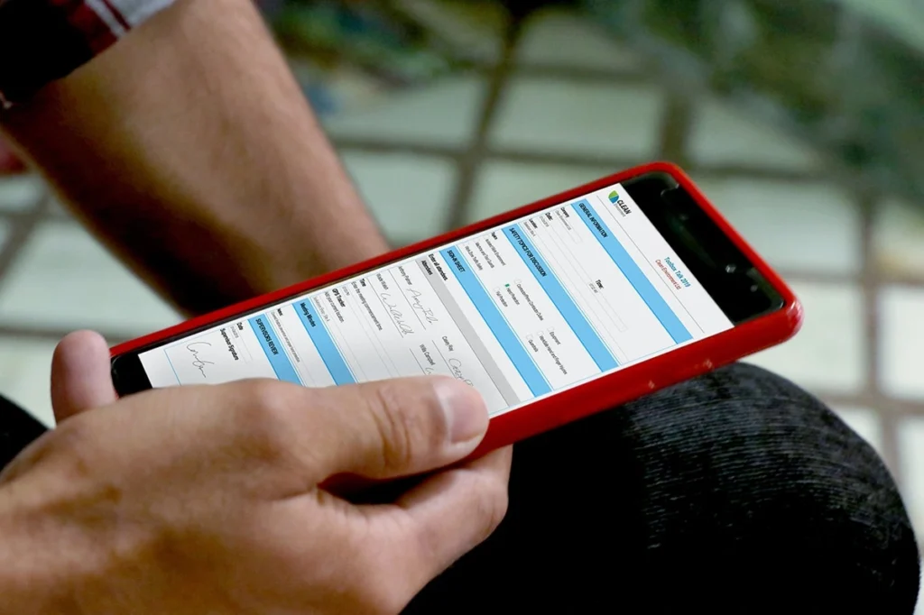 digital form on an iphone